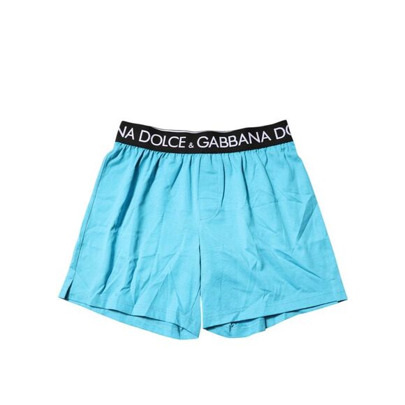 Dolce & Gabbana Blue Logo Waist Regular Boxer Shorts Men's Underwear